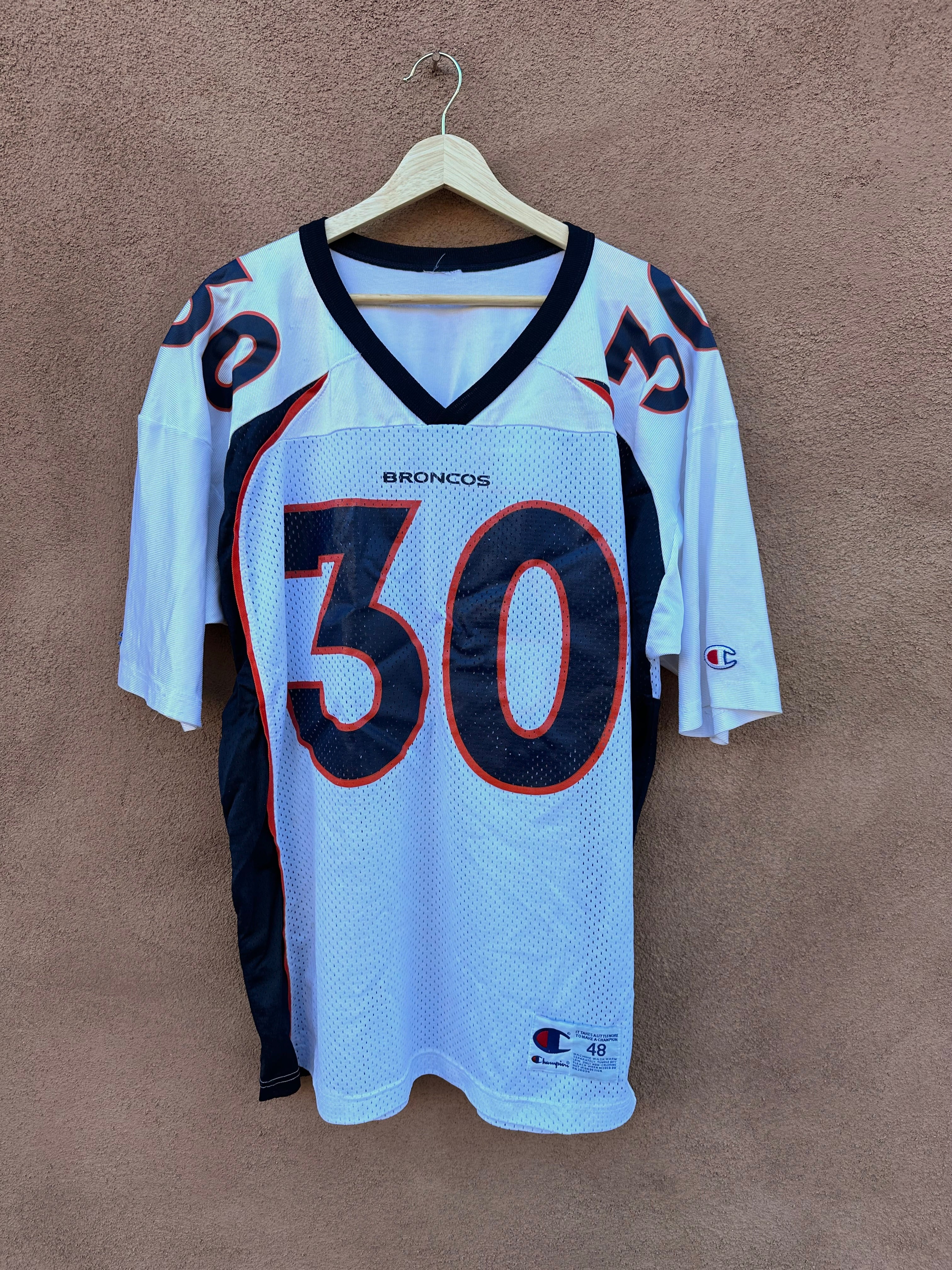 1990s Terrell Davis #30 Champion Denver Broncos NFL Jersey Blue Orange VTG Sz outlet M