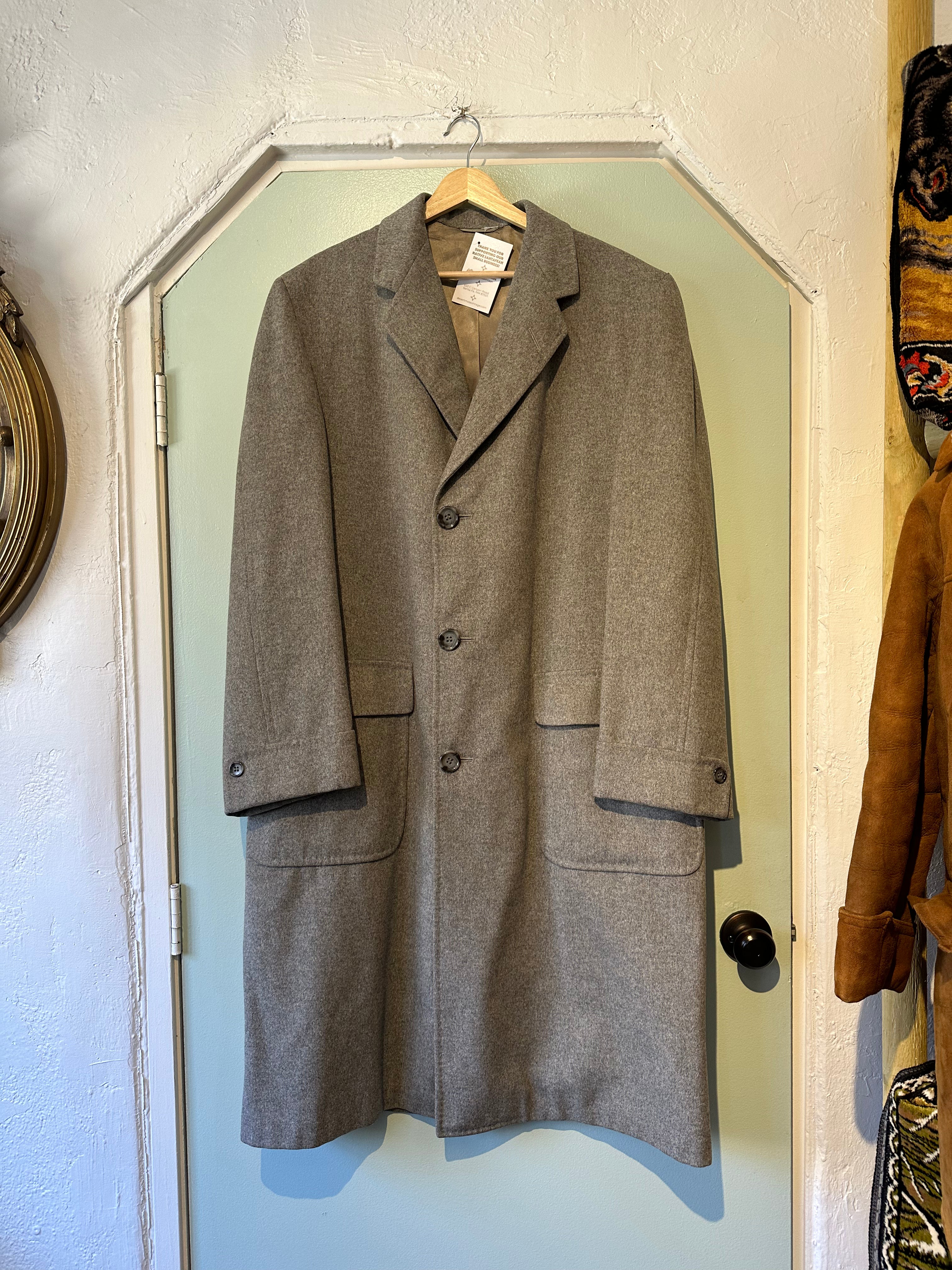 Vintage Saville Row Bespoke Cashmere Wool Coat by Strachan and Co