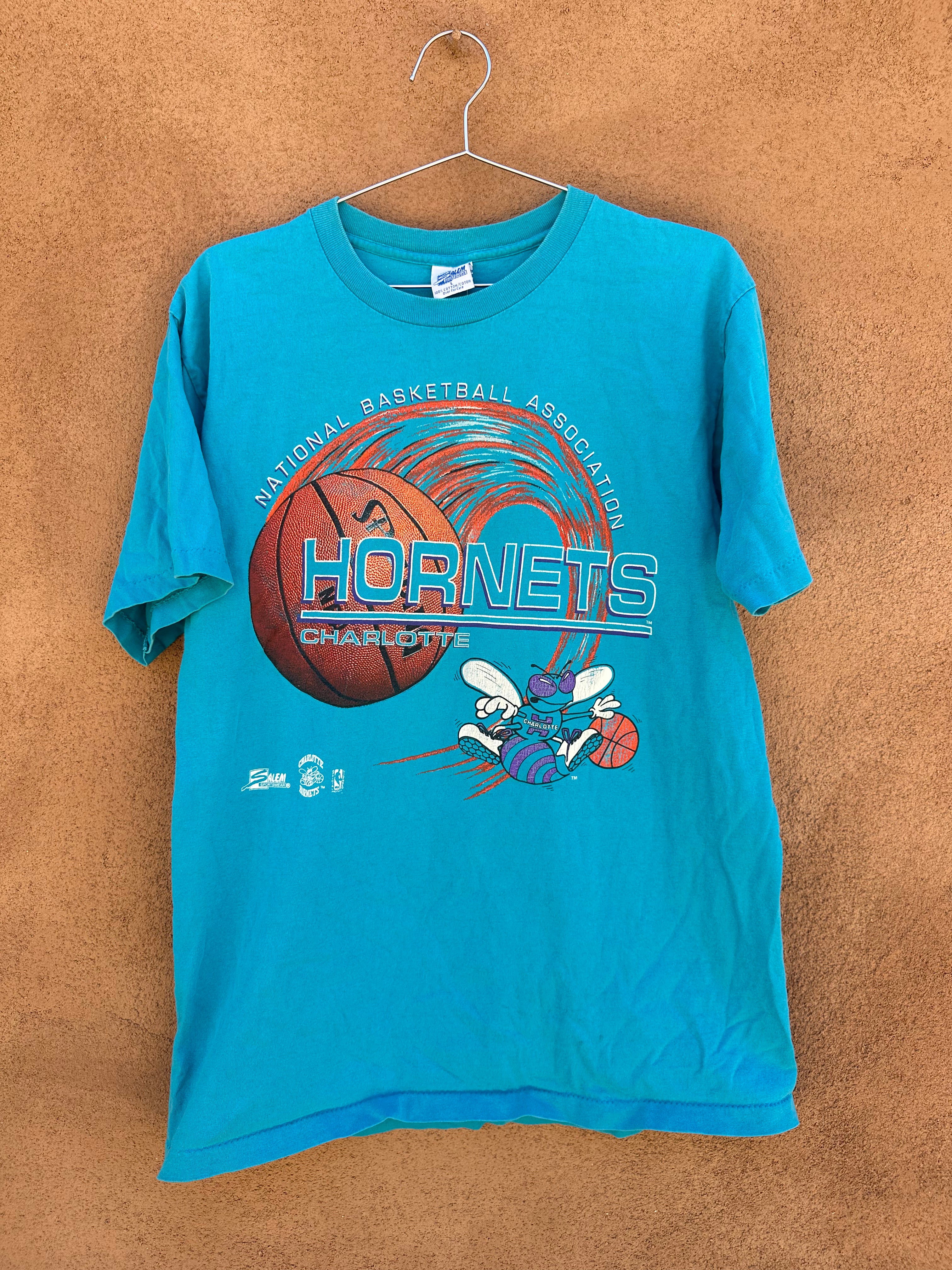Salem Sportswear Vintage 90s Charlotte Hornets All Over Print T-Shirt