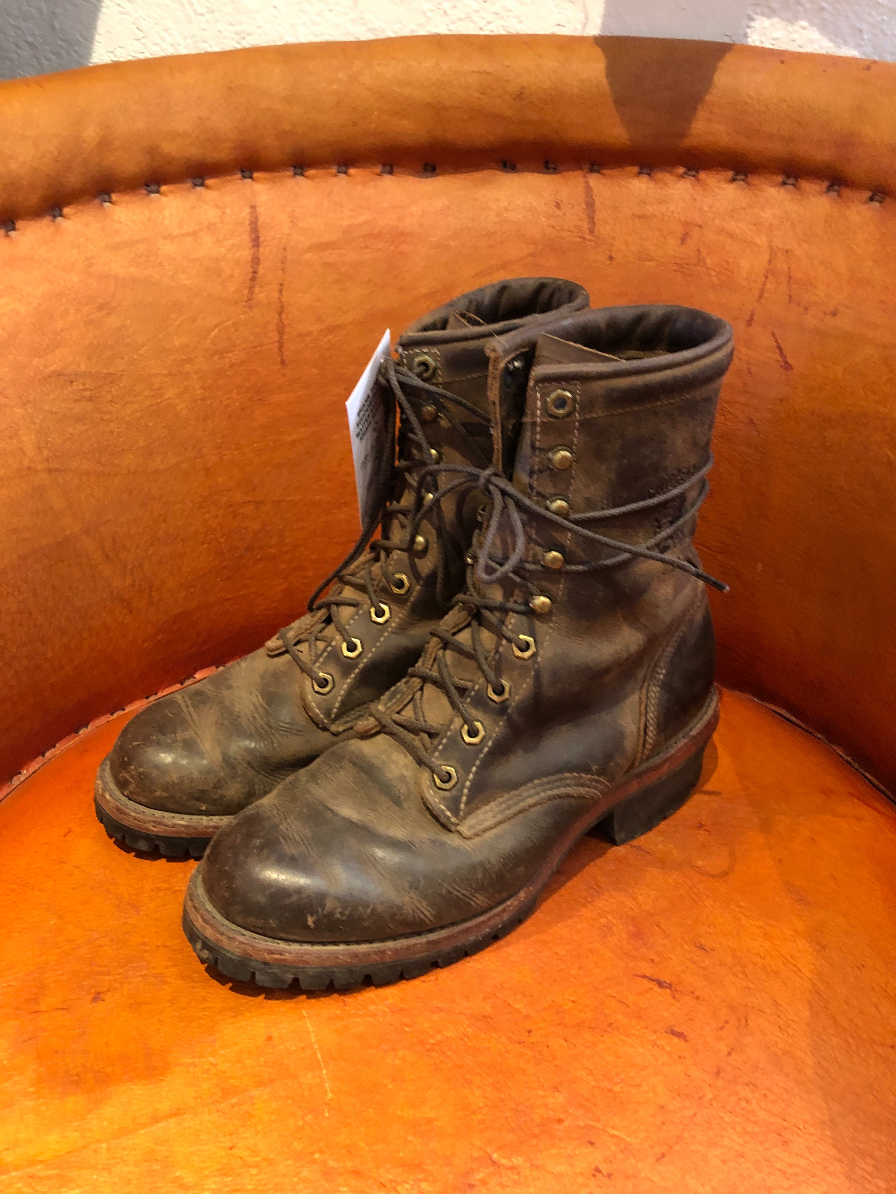 Jack & Jones Vintage Leather Logger Work Boots 8 12