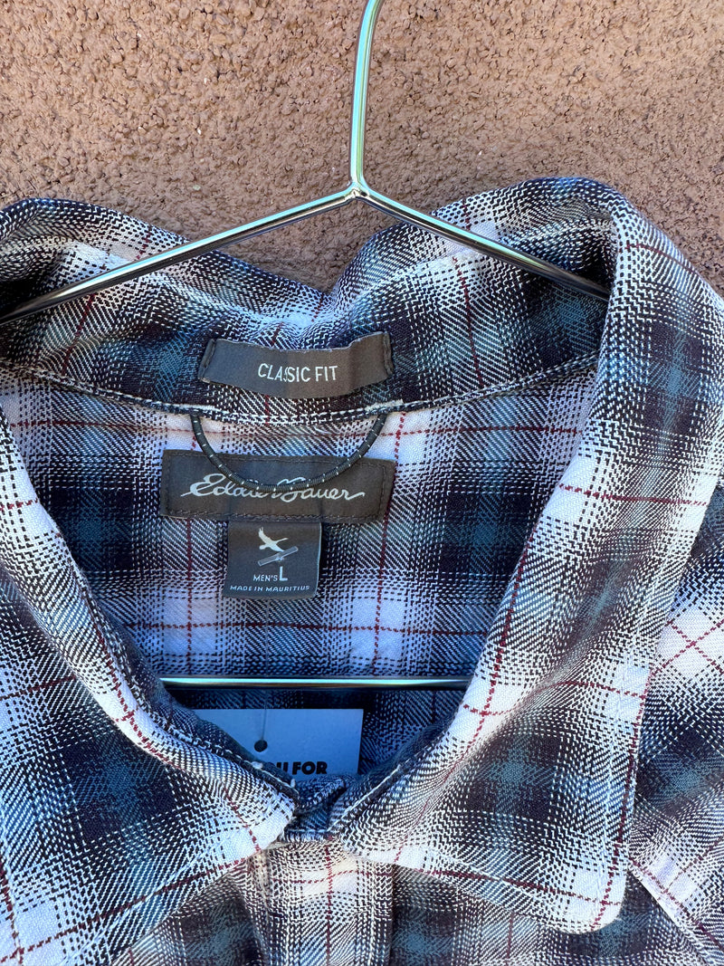 Eddie Bauer Plaid Buttonsnap Shirt