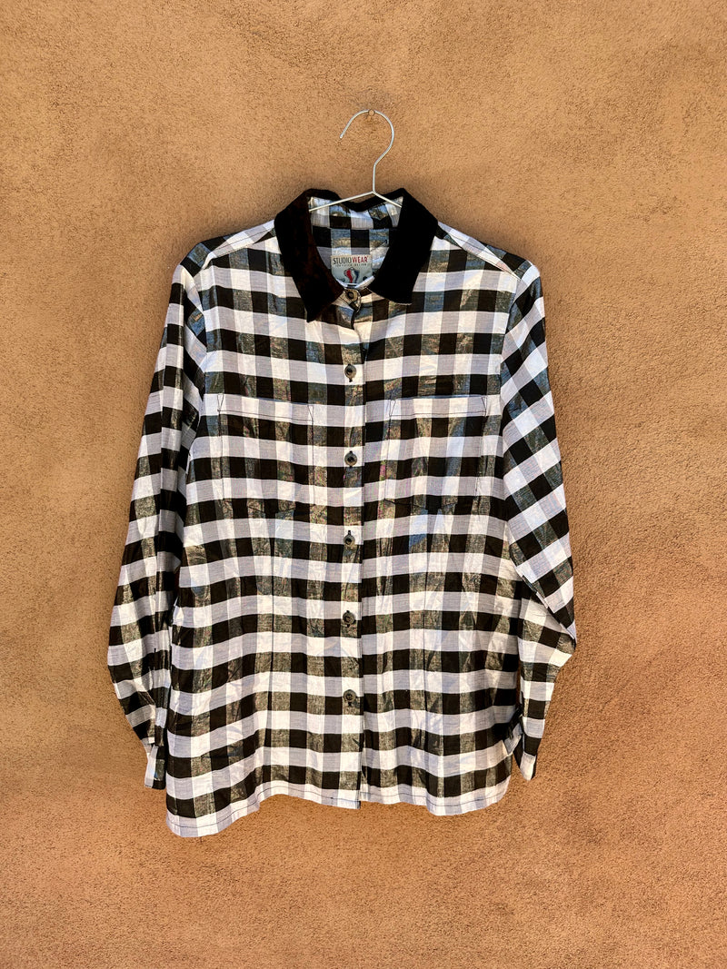 Studio Wear Black & White Check Blouse