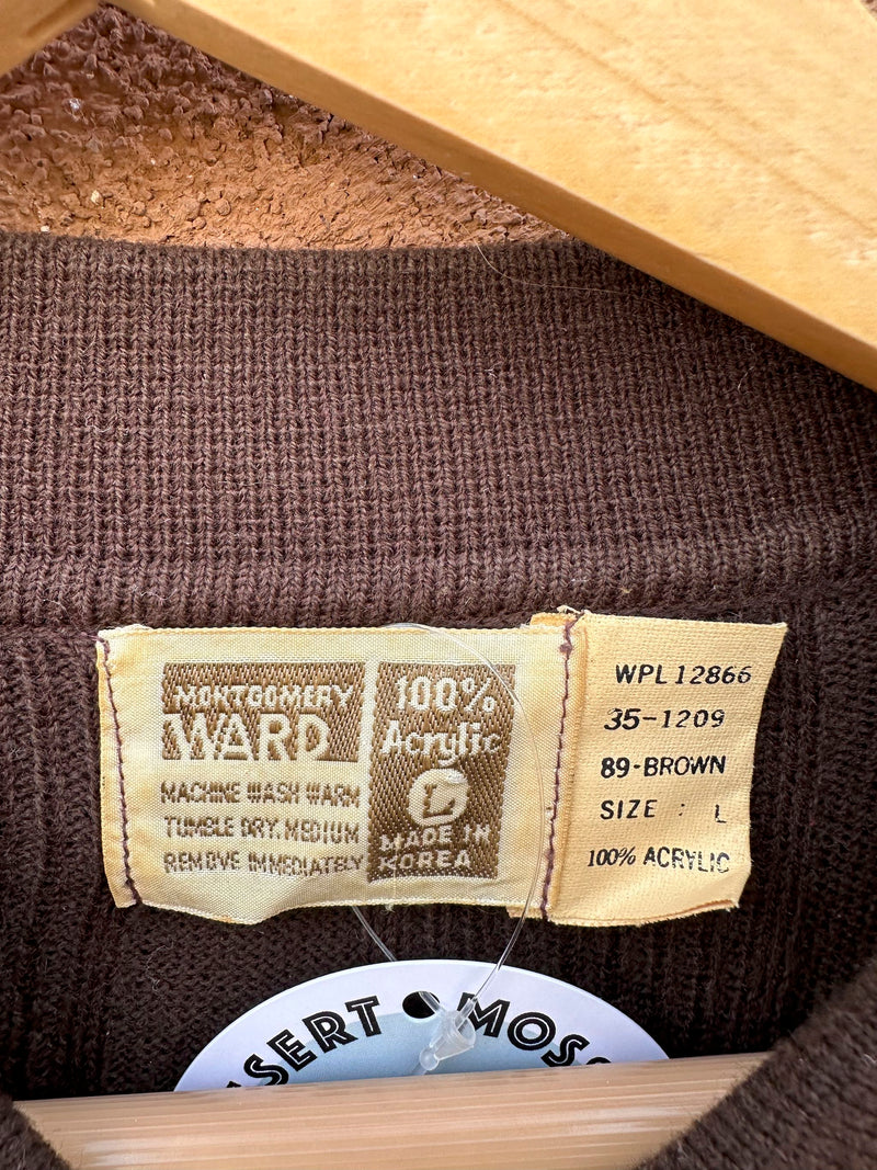 1960's Brown Montgomery Ward Sweater Shirt