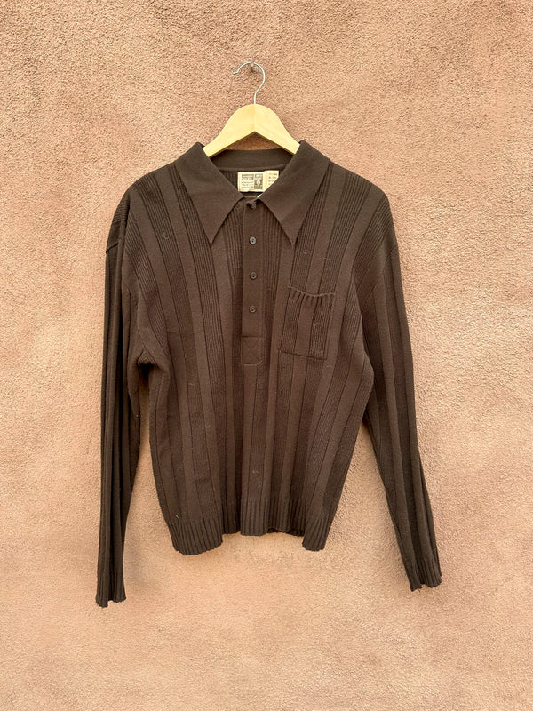 1960's Brown Montgomery Ward Sweater Shirt