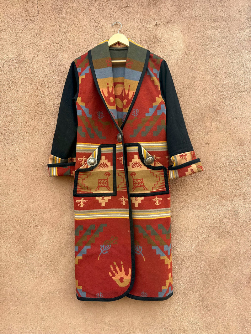 Reversible Pendleton Wool Southwest Theme Coat - as is