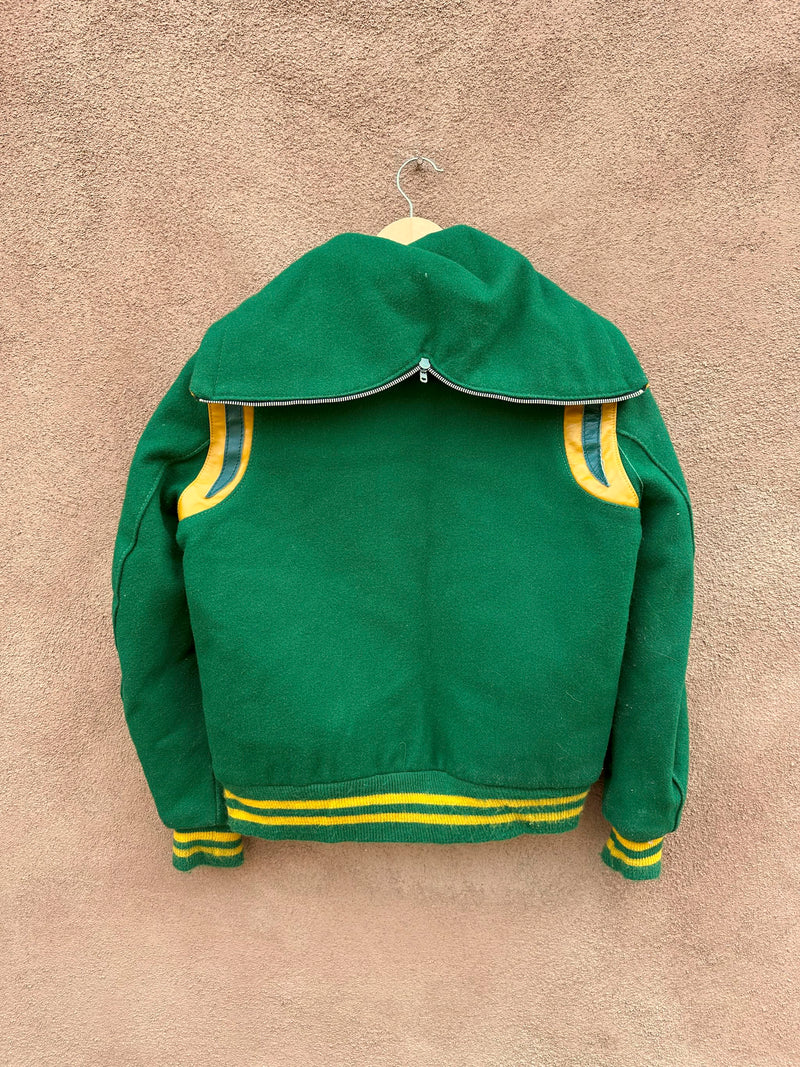 Green & Gold "L.A." Letterman with Hood - Wool