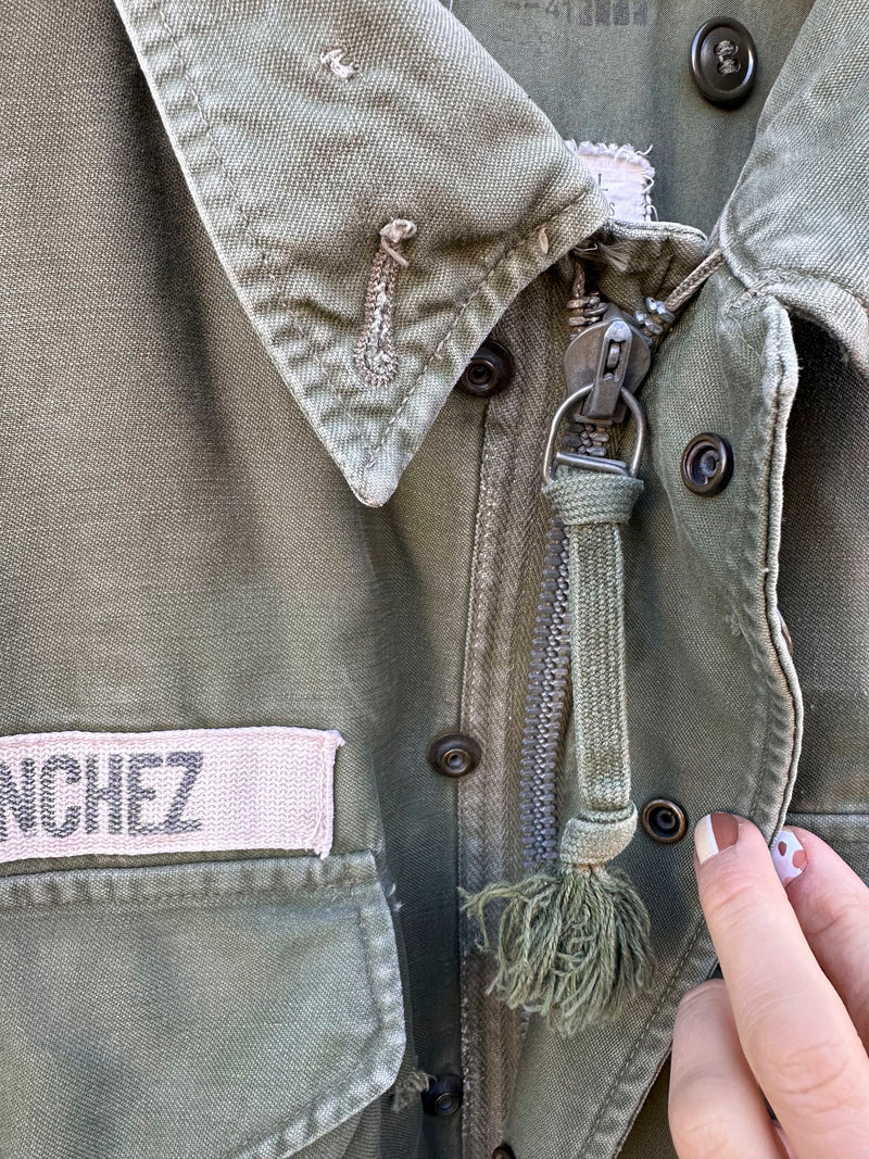 Vietnam Era Army Drab Green Field Jacket - "Sanchez" - as is