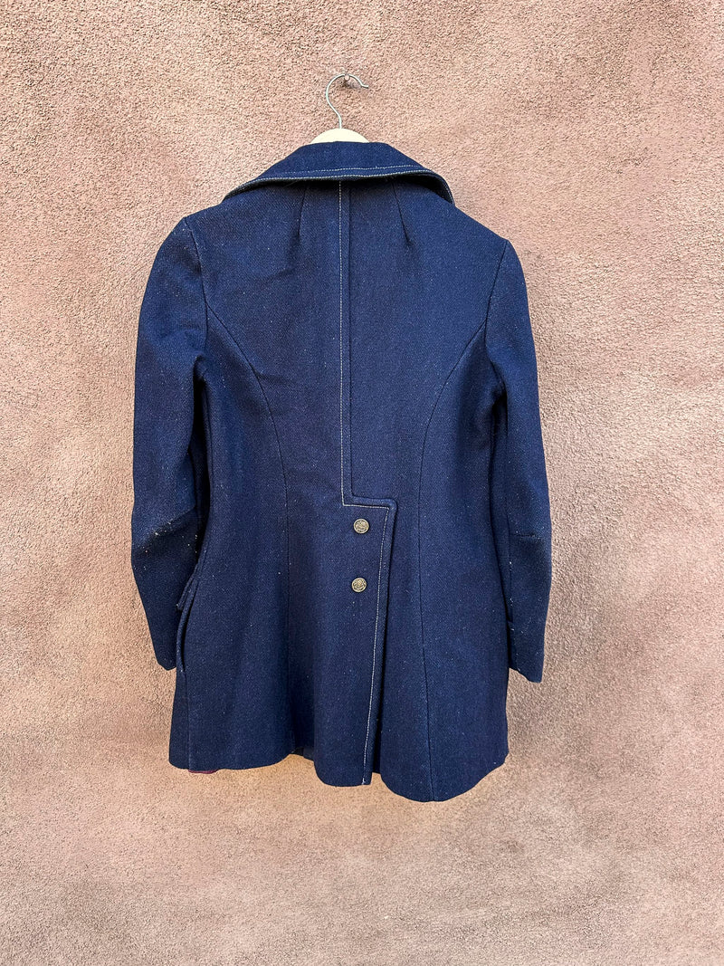 1940's Era Navy Wool Jacket with Acetate Lining