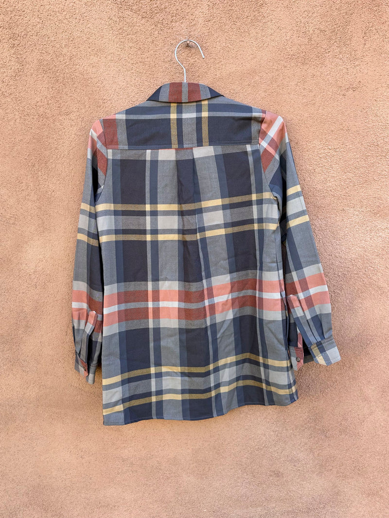 100% Wool Windowpane Plaid Pendleton Blouse - xs