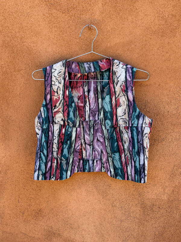 Abstract 80's Open Vest