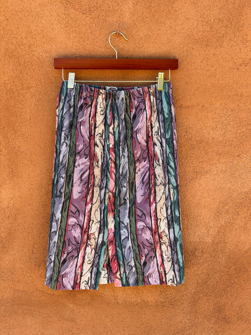 Abstract Striped 80's Skirt