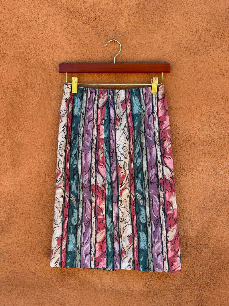 Abstract Striped 80's Skirt