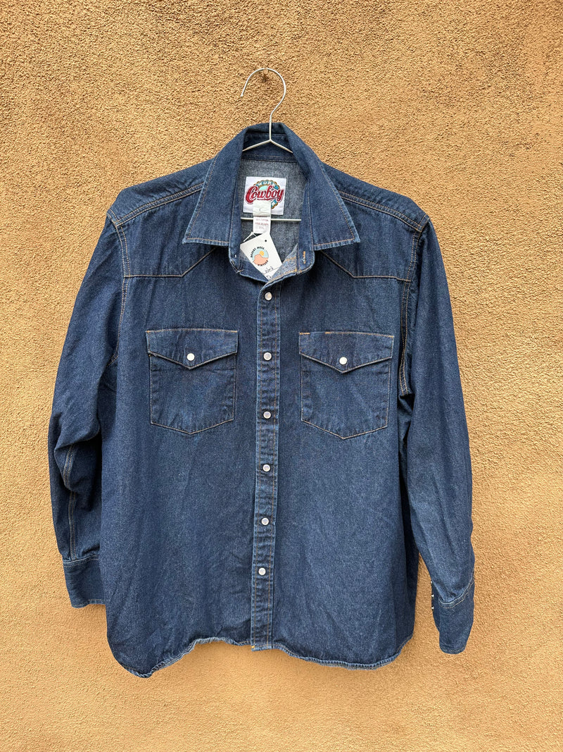 Cowboy Work Wear Denim Pearl Snap Shirt