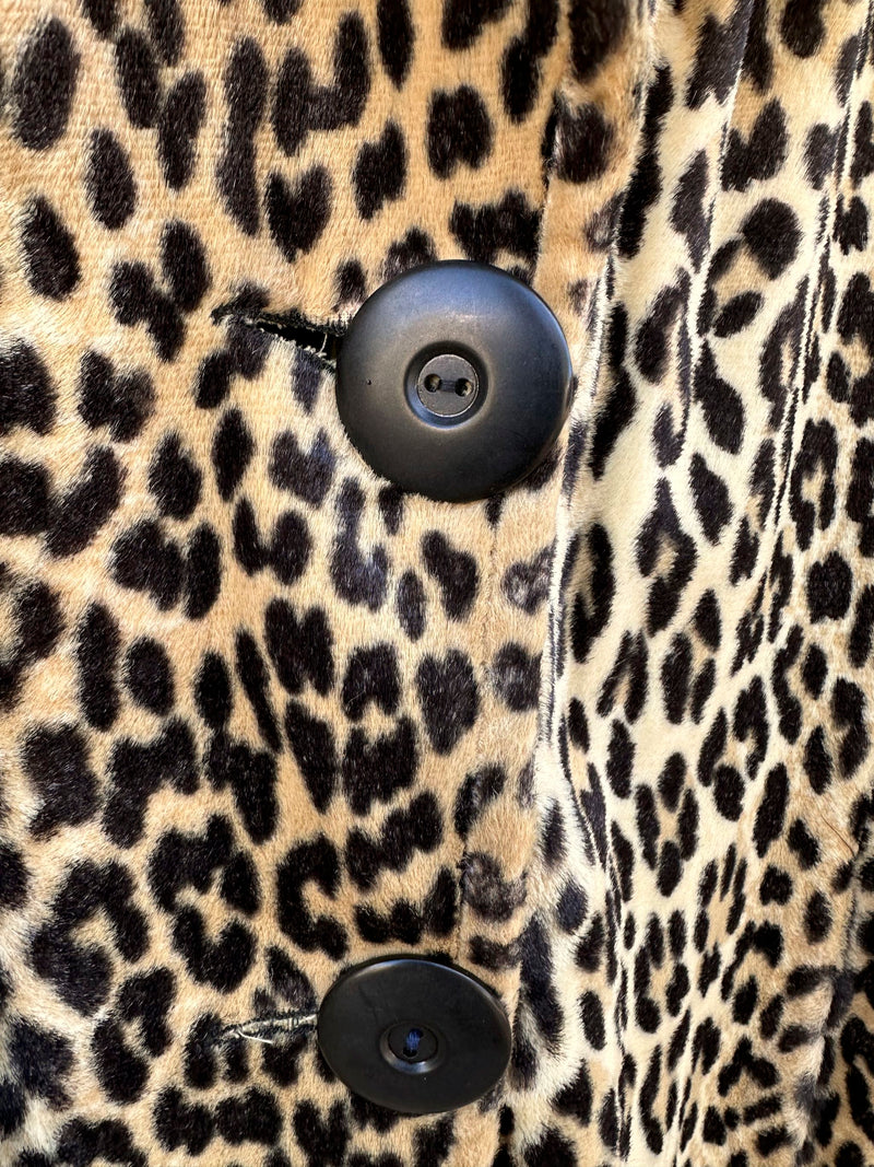 1960's/70's Cheetah Print Coat - Faux Fur, Acetate Lining