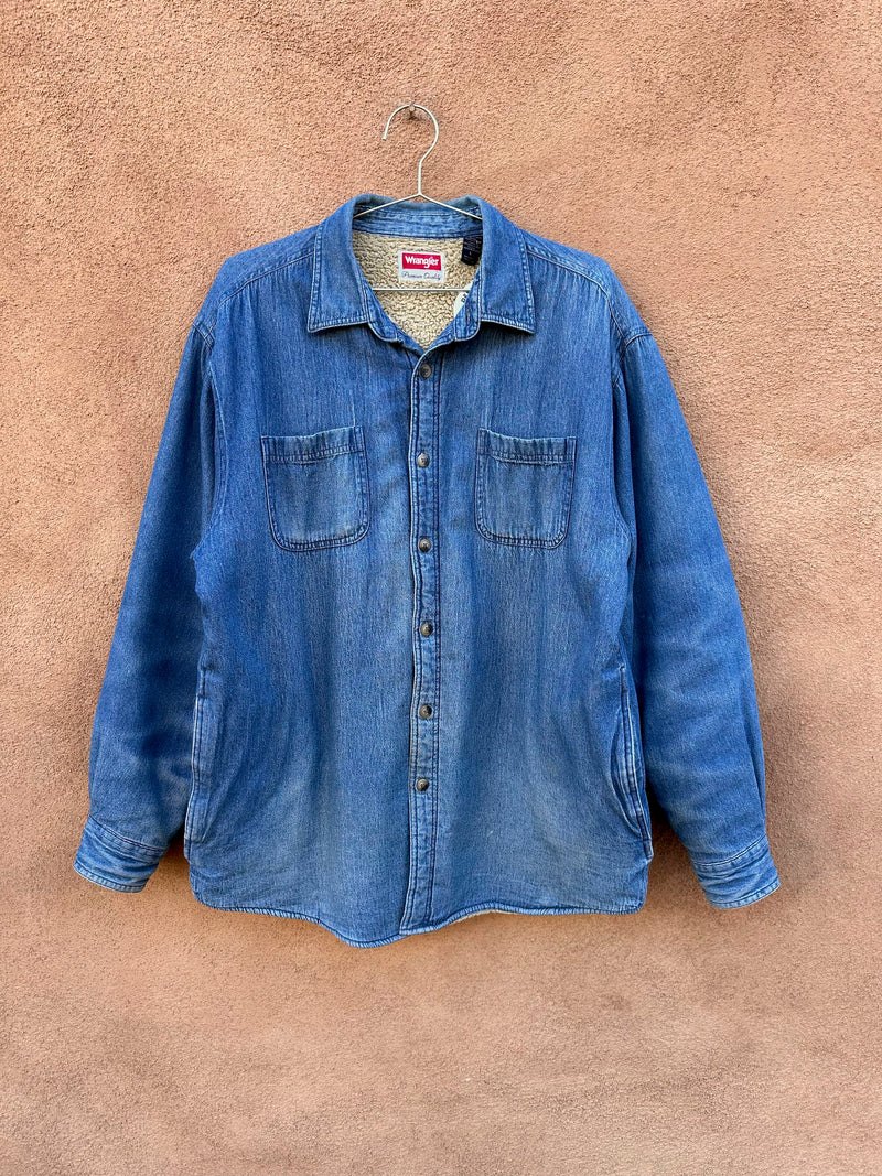 Denim Wrangler Shirt with Sherpa Lining - Large