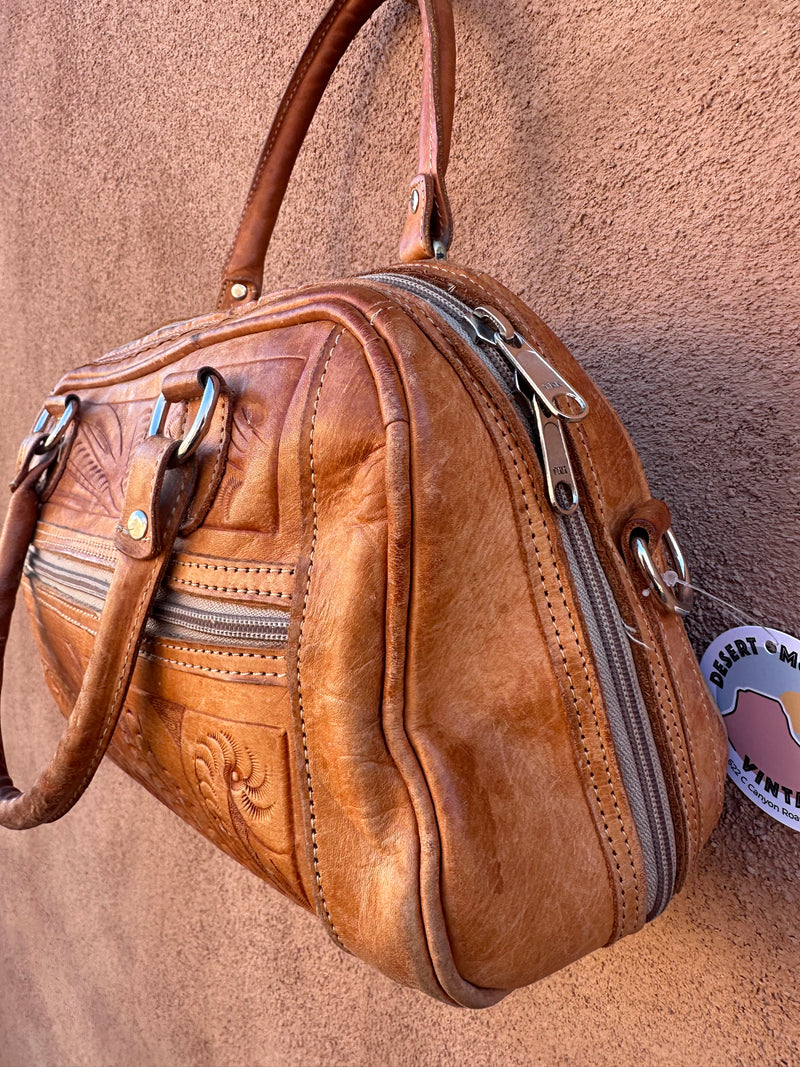 Hand Tooled Leather Purse - as is