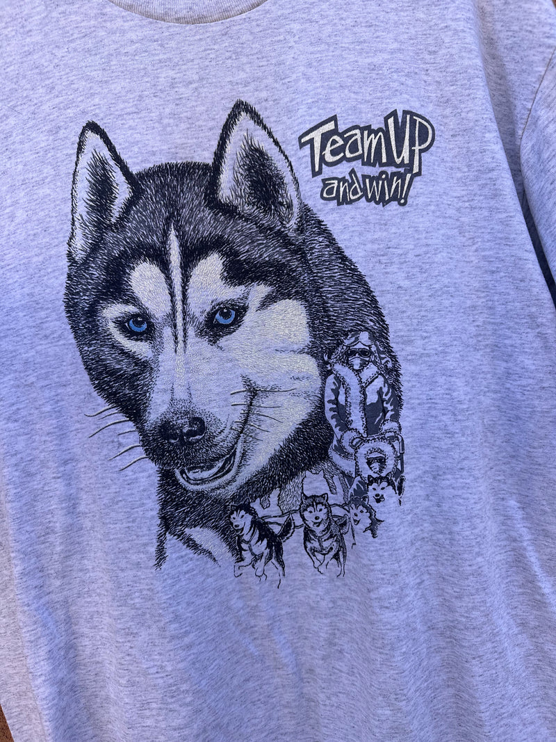 Team Up and Win Iditarod T-shirt with Huskies