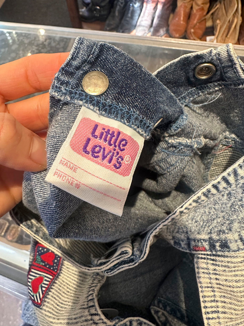 1980's Levi's Acid Wash Denim Kids Overalls - Size 6