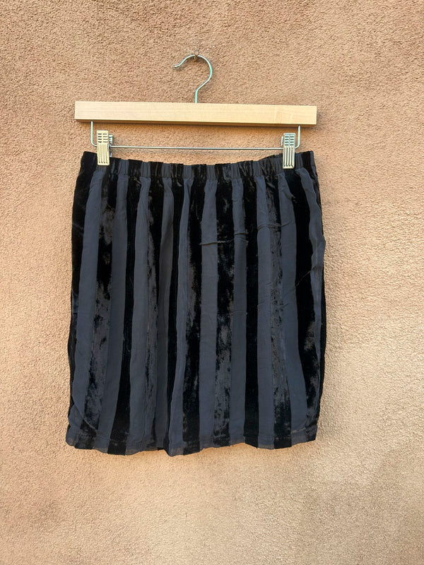 Velour & Chiffon Striped Mini Skirt by Free Wear