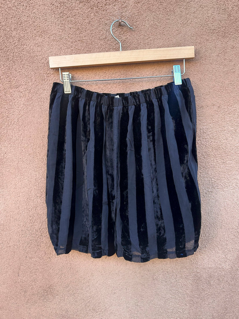 Velour & Chiffon Striped Mini Skirt by Free Wear