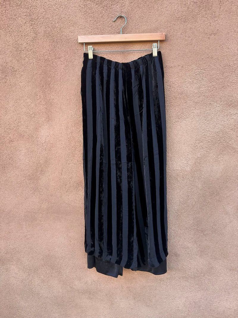 Velour & Chiffon Striped Pants by Free Wear