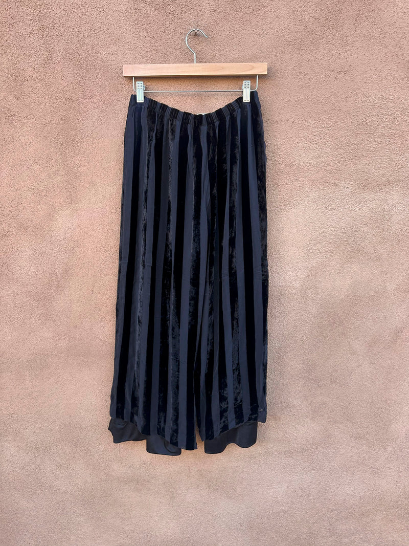 Velour & Chiffon Striped Pants by Free Wear