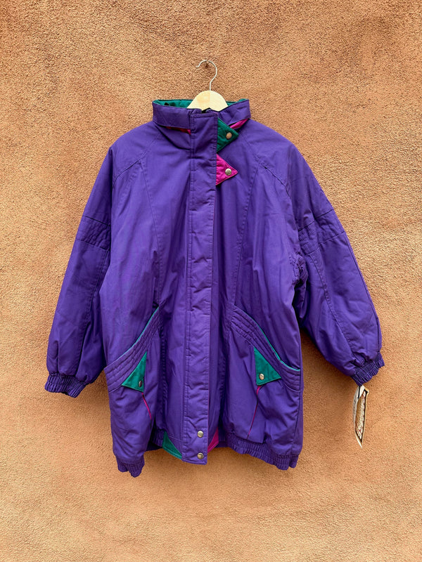 Purple 1980's Current Seen Puffer Jacket - Deadstock