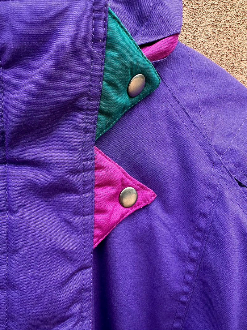 Purple 1980's Current Seen Puffer Jacket - Deadstock