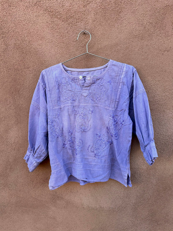 Embroidered Violet Boho Blouse