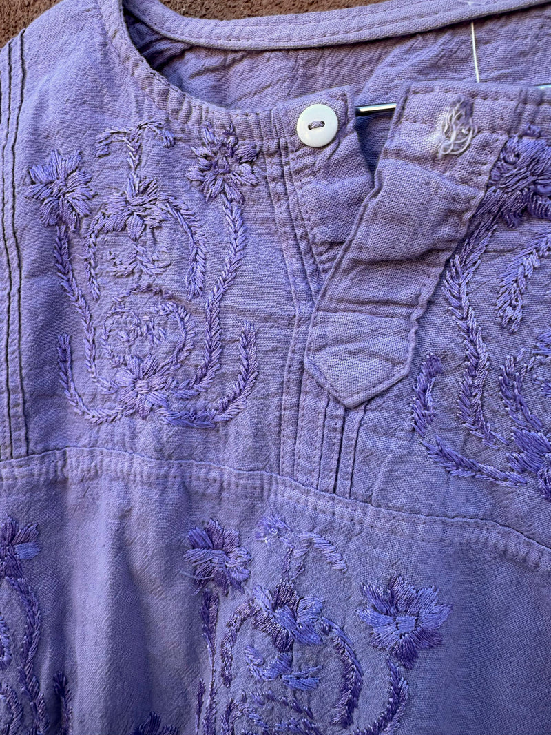 Embroidered Violet Boho Blouse