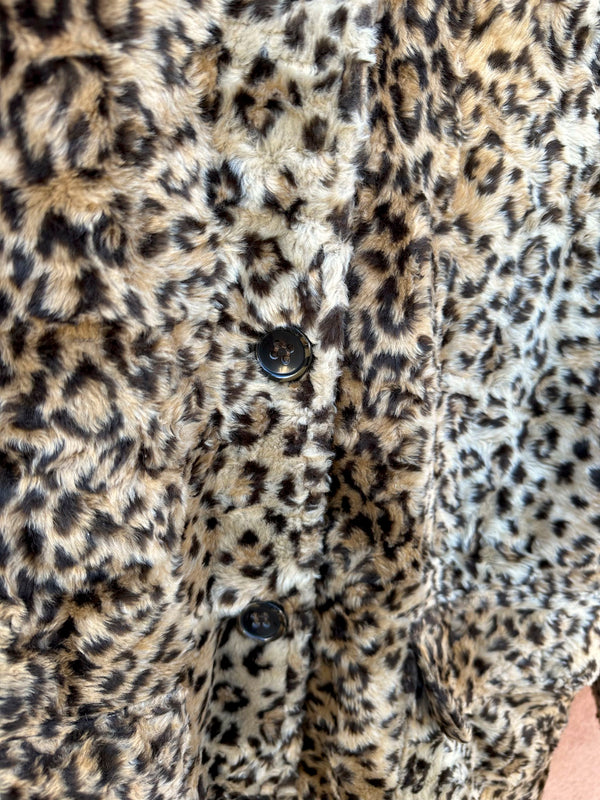 Faux Fur Cheetah Print jacket with Pockets