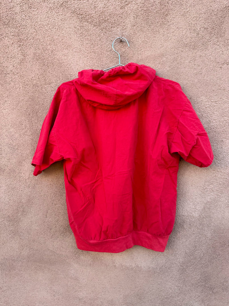 Red Hooded Liz Claiborne Short Sleeve Top