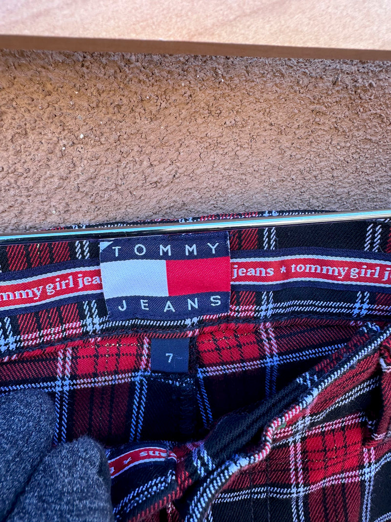 Black & Red Plaid Tommy Girl Jeans Y2K/90's Slacks - Sz 9