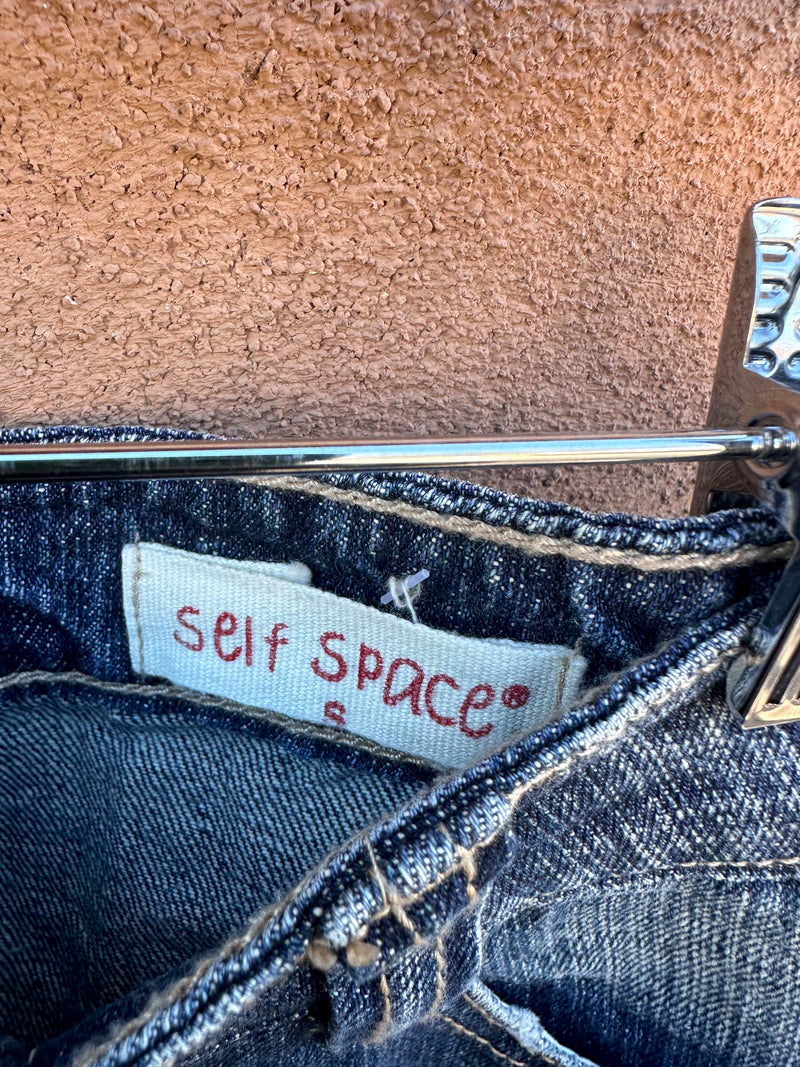 90's Self Space Jeans with Patches & Embroidery