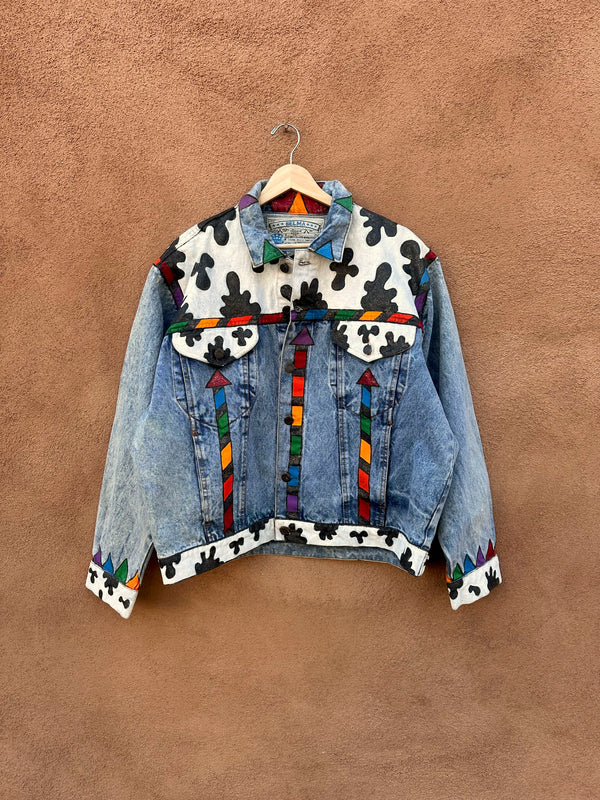 One-of-a-Kind Hand-Painted by Tavlos Jacket, 1980's Santa Fe Pop Art - Signed