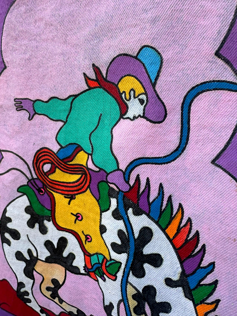 One-of-a-Kind Hand-Painted by Tavlos Jacket, 1980's Santa Fe Pop Art - Signed