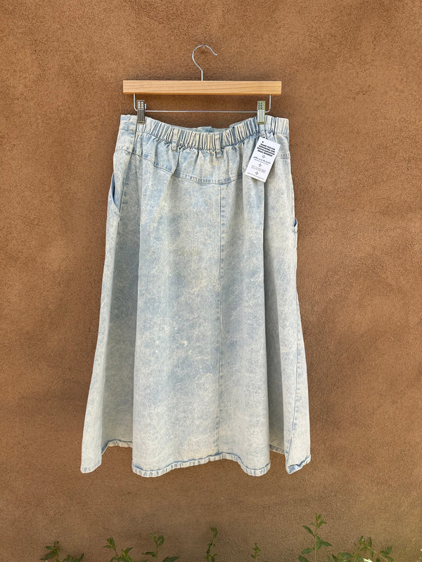 80's Bonjour Acid Wash Denim Skirt - 14/16