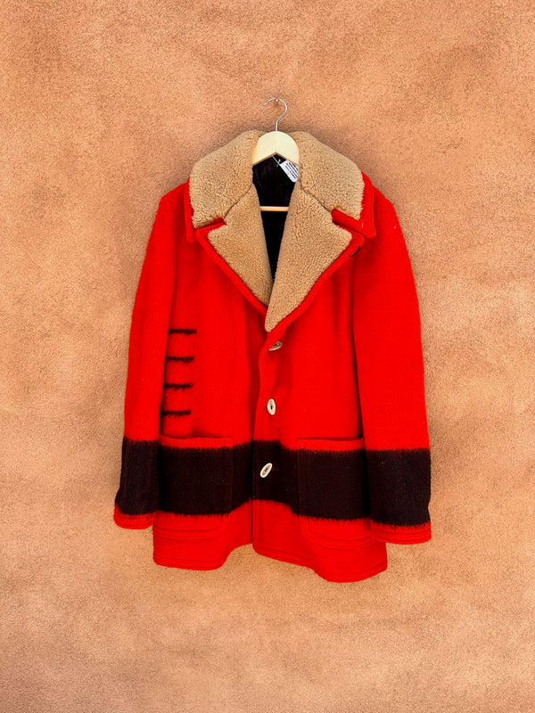 Hudson Bay Marlboro Man Coat with Shearling Collar and Lapel