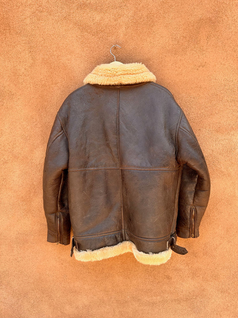 Napa Valley Shearling and Leather by Sawyer B-3 Bomber Jacket - Medium