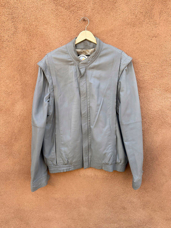 1980's Gray leather Bomber by Marcol - Soft - as is (zipper)