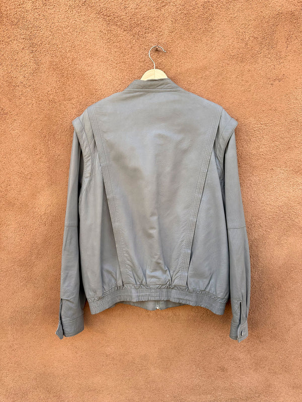 1980's Gray leather Bomber by Marcol - Soft - as is (zipper)