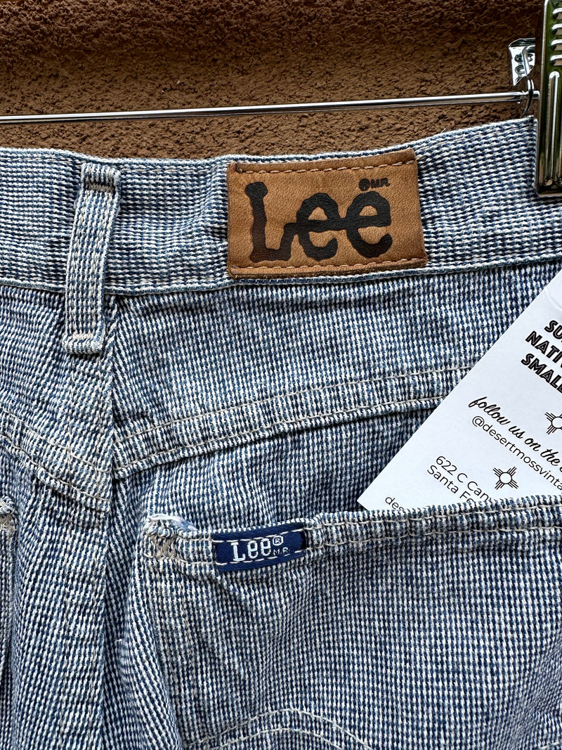 70's Lee Gingham Denim Jeans, Made in USA - Waist: 27