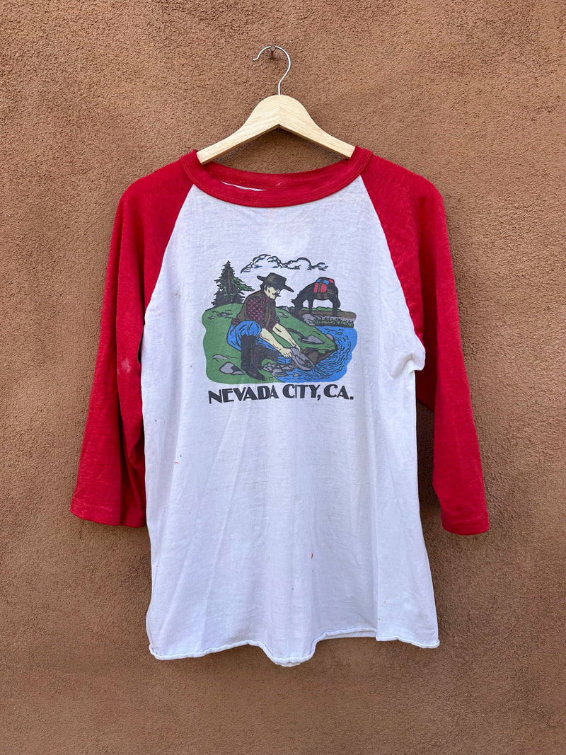 Nevada City, California - Panning for Gold 1970's T-shirt