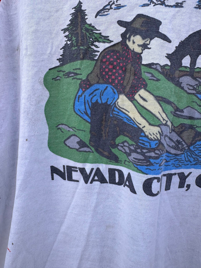 Nevada City, California - Panning for Gold 1970's T-shirt