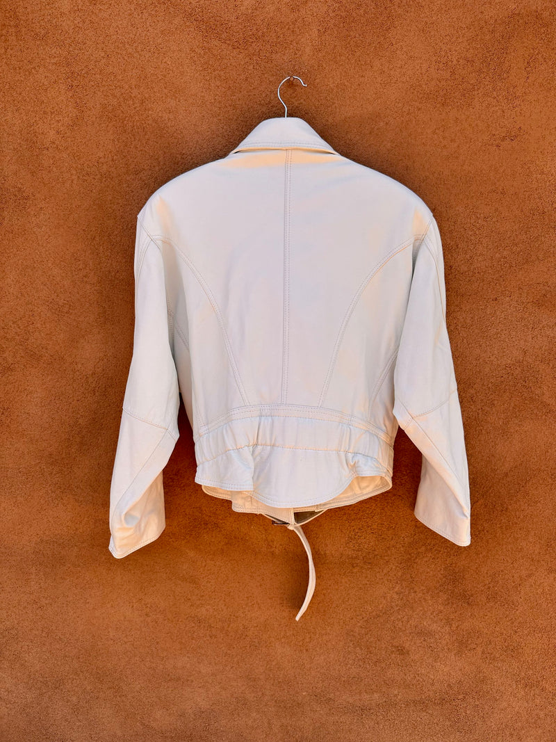 White Leather Motorcycle Jacket