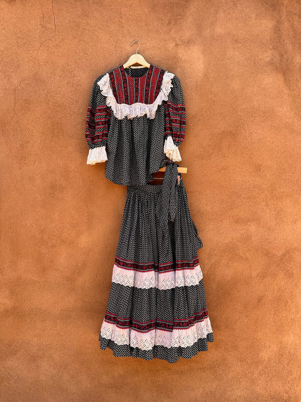 Prairie Dress in Black, Red, and White