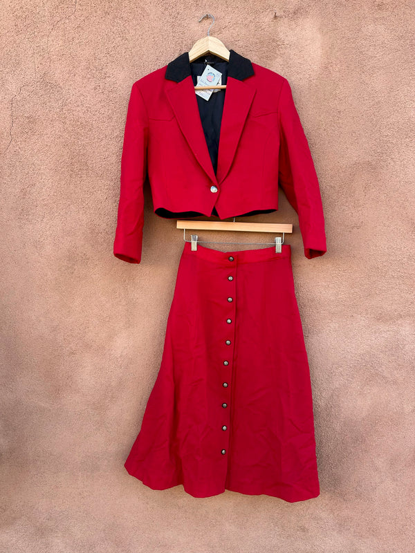 Red Pioneer Wear Wool Skirt Suit- Red River Collection