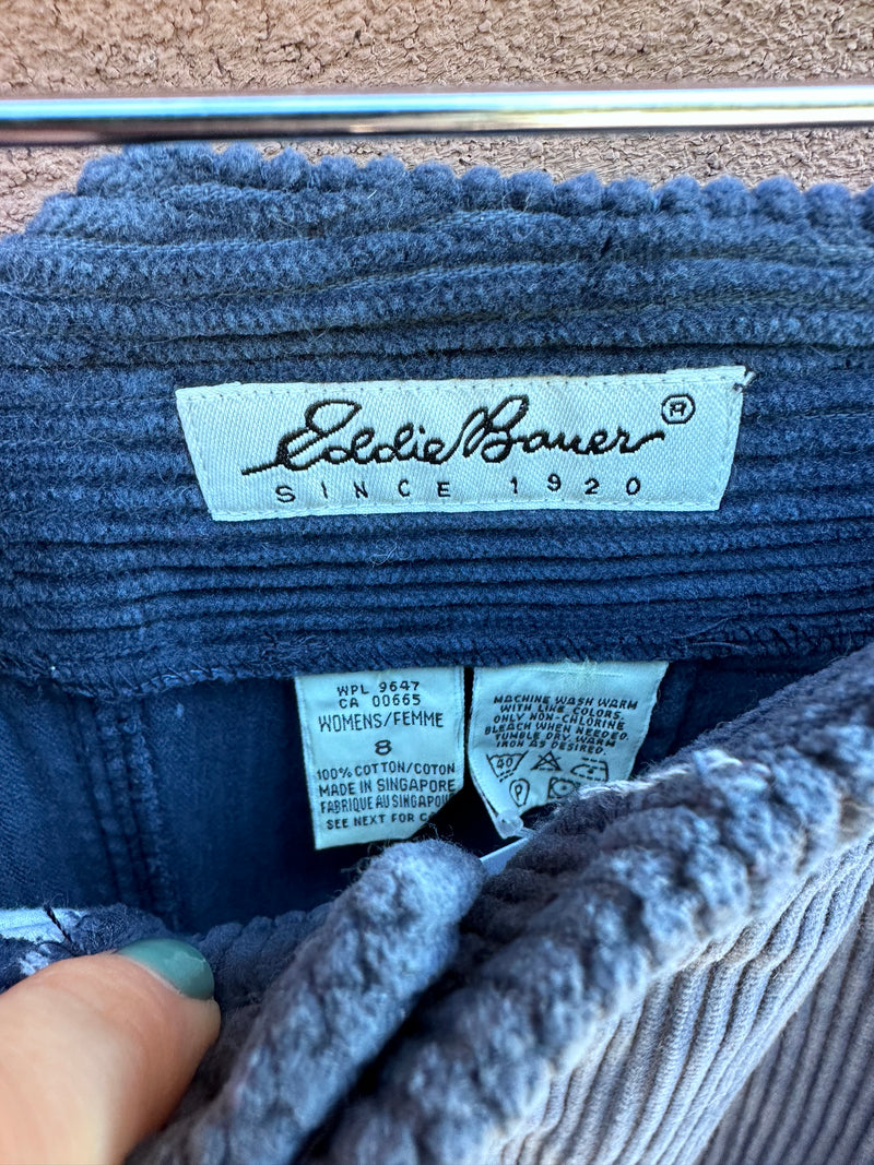 Eddie Bauer Navy Corduroy Skirt