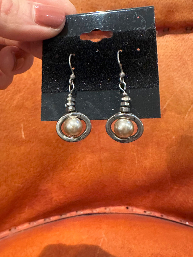 Sterling Silver Pearl Orbs