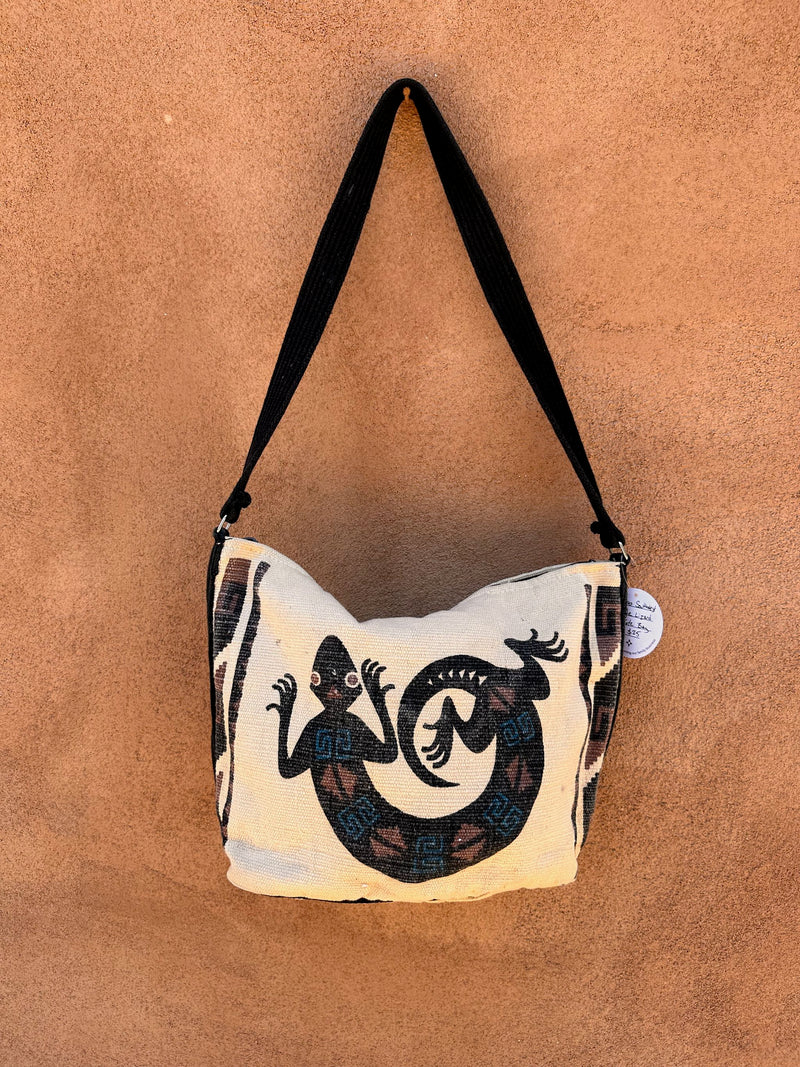 Canvas Southwest Style Lizard Tote Bag